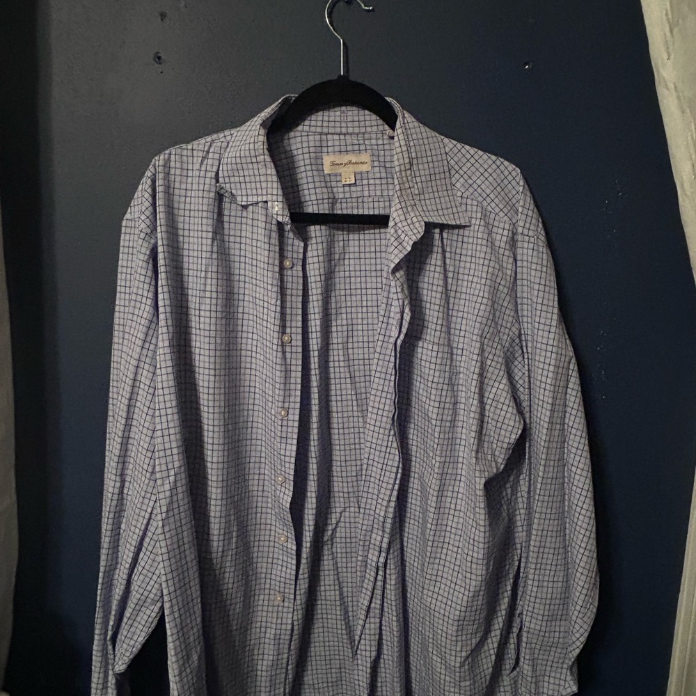 Tommy Bahama Light Blue Plaid Button Down Shirt